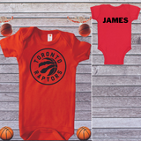 Toronto Raptors Newest Fan Red Personalize Baby Onesie