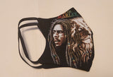 Bob Marley customize face mask/Bob Marley and Rasta Lion/3D graphic print/Glow in the dark/2 layers open slot/Souvenir/Gift