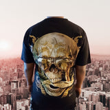 Skull with glasses t-shirt/3D graphic glow in the dark/Skull biker shirt