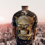 Skull with glasses t-shirt/3D graphic glow in the dark/Skull biker shirt