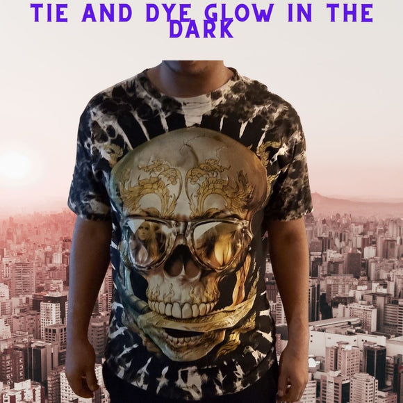 Skull with glasses t-shirt/3D graphic glow in the dark/Skull biker shirt