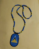St Lucia flag necklace and earring/St Lucian carnival style beaded jewelry